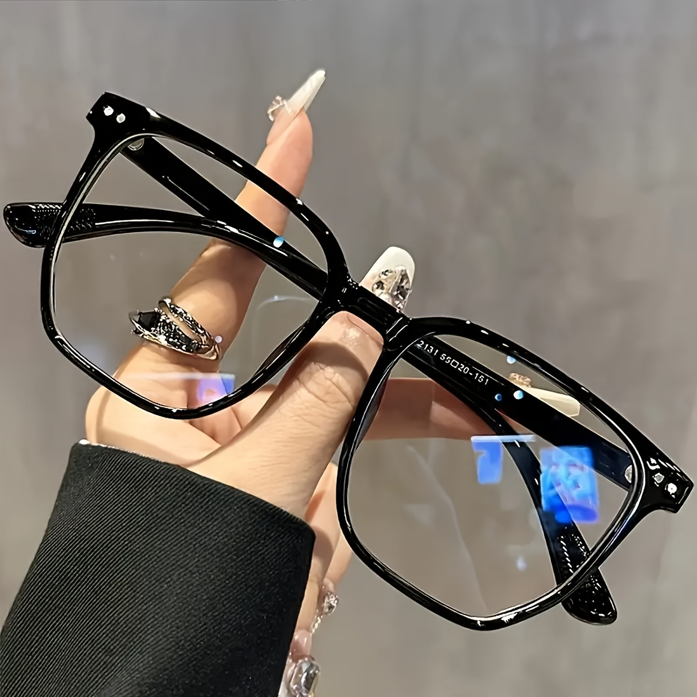 Blue Light Glasses - Unisex square flat light, anti-blue glasses,