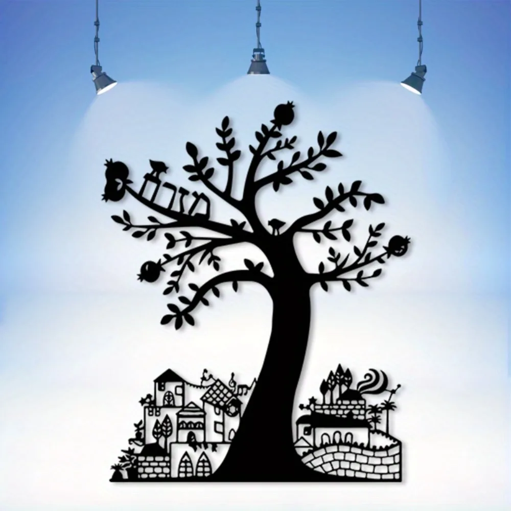 Home Office For - CIFBUY Metal Wall Art Pomegranate Tree