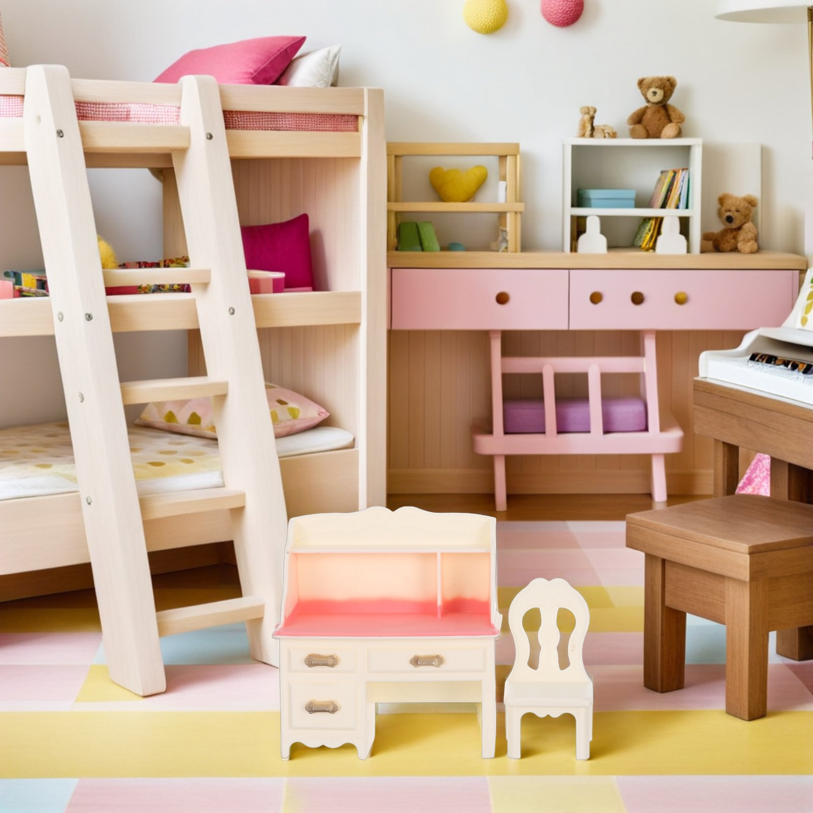 Home Office Simulator - 5Sets Miniature Dollhouse Furniture Modern Office