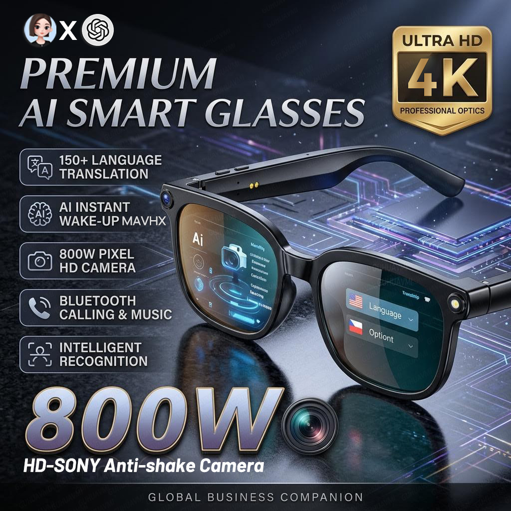 2026 4K 8MP Smart Glasses Men  - Webcam Hd 1080P 评论和价格