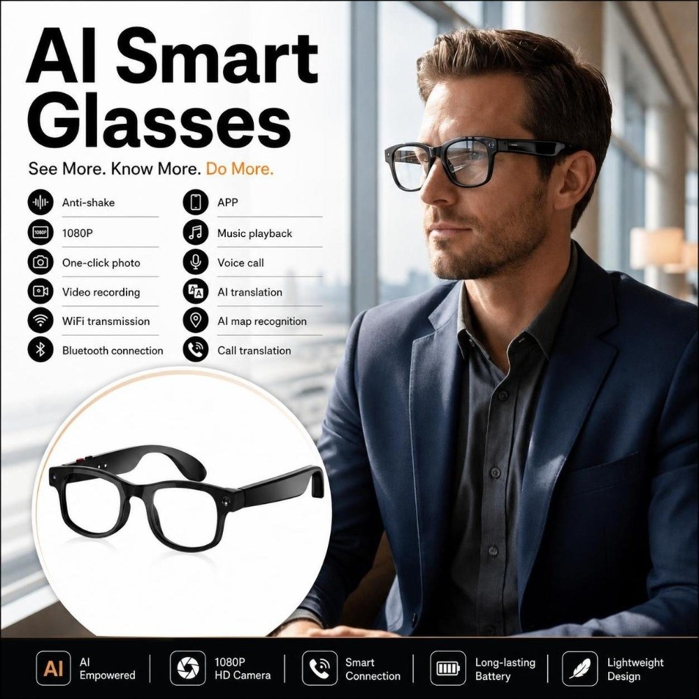 2 in 1 AI Smart Glasses HD Pho - Blue Light Glasses 评论和价格